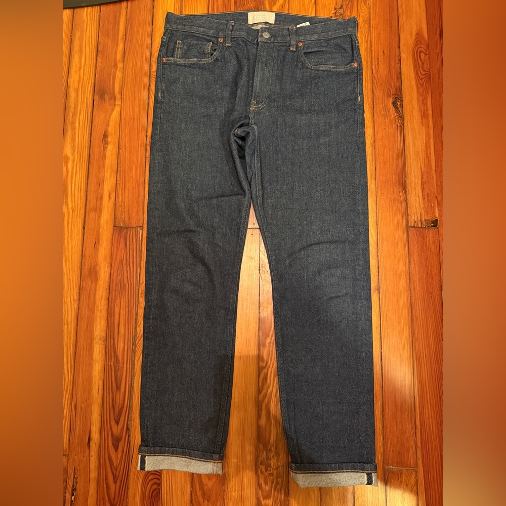 Everlane Stretch Selvedge Denim jeans 33x32 slim fit. Like new.